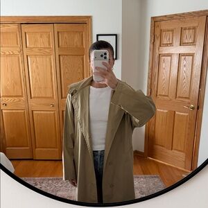 Uniqlo U detachable hood trench coat in khaki